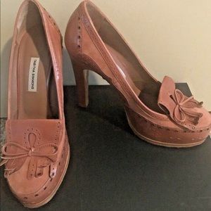 Tabitha Simmons Pink Loafer Pumps Sz 38/7.5 NEW